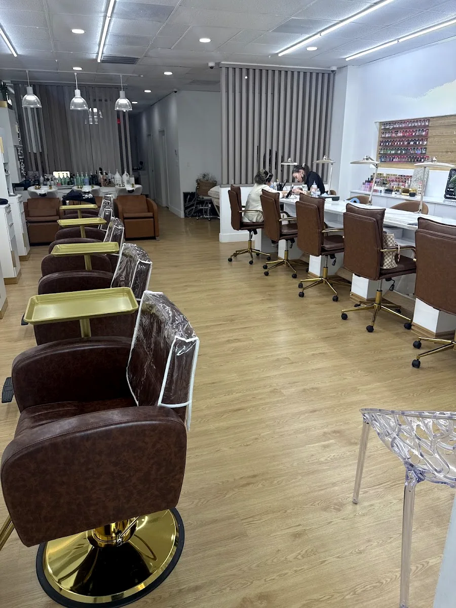 Leather and brass styling chairs